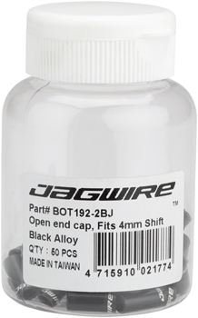 Jagwire 4mm Sealed Alloy End Caps Bottle of 50, Black BOT Housing End Caps