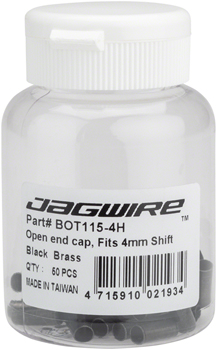 Jagwire 4mm Open Brass End Cap Bottle of 50, Black BOT Housing End Caps