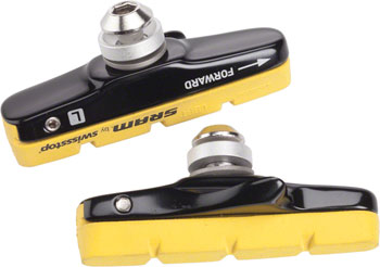 Avid Shorty Ultimate Holder and Brake Pad for Carbon Rims - designed for 25.5mm width rims Yellow PAA Brake Shoe and Pad