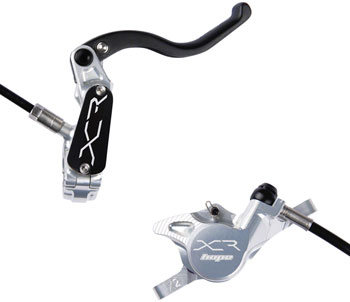 Hope XCR Pro X2 Disc Brake and Lever Set - Rear, Hydraulic, Post Mount, Silver EA Disc Brake & Lever