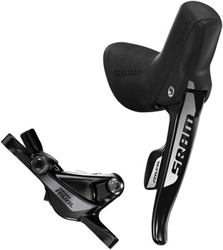 SRAM Rival 22 Right Rear Road Hydraulic Disc Brake and DoubleTap Lever, 1800mm Hose, Rotor Sold Separately Black EA Hydraulic Brake/Shift Lever, Drop Bar