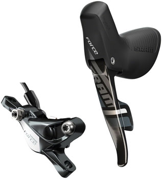 SRAM Force 22/ Force 1 Right Rear Road Hydraulic Disc Brake and DoubleTap Lever, 1800mm Hose, Rotor Sold Separately Carbon EA Hydraulic Brake/Shift Lever, Drop Bar