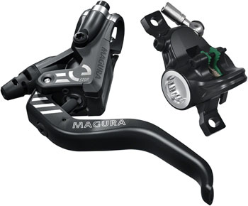 Magura MT4 eSTOP Disc Brake and Lever - Front or Rear, Hydraulic, Post Mount, Black EA Disc Brake & Lever