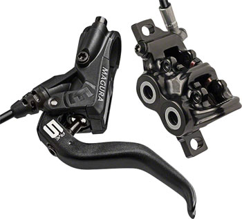 Magura MT5 Disc Brake and Lever - Front or Rear, Hydraulic, Post Mount, Black EA Disc Brake & Lever