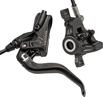Magura MT4 Disc Brake and Lever - Front or Rear, Hydraulic, Post Mount, Black EA Disc Brake & Lever