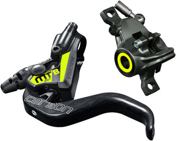Magura MT8 SL Disc Brake and Lever - Front or Rear, Hydraulic, Post Mount, Gray/Yellow SET Disc Brake & Lever