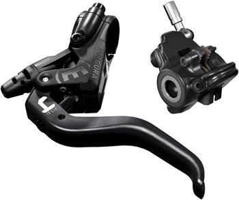 Magura MT4 Disc Brake and Lever - Front or Rear, Hydraulic, Flat Mount, Black SET Disc Brake & Lever