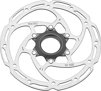 Tektro TR-35 Disc Brake Rotor - 203mm, Center-Lock, 1.8mm Thickness, Silver EA Disc Rotor