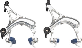 Velo Orange Grand Cru Long Reach Brake Set - Front and Rear, Dual Pivot, Silver Polished EA Road Caliper Brakes