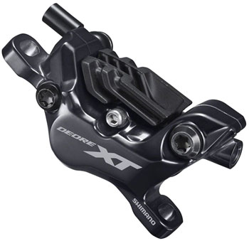 Shimano XT BR-M8120 Disc Brake Caliper - 4-Piston Post-Mount , Metal Pads with Fins, Black EA Disc Brake Calipers