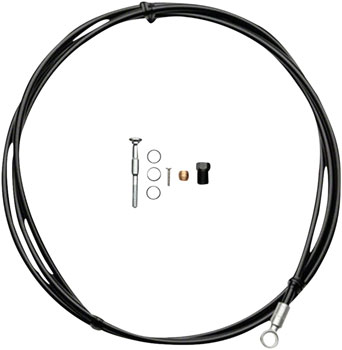 Shimano SM-BH90-SB High Pressure Disc Brake Hose Kit - Normal Silver Banjo Caliper Connector, 2000mm, Black EA Disc Brake Hose Kit