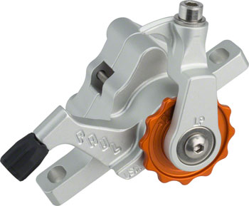 Paul Component Engineering Klamper Disc Caliper, Long Pull, Silver with Orange Adjusters Silver EA Disc Brake Calipers