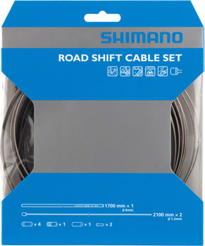 Shimano Road Stainless Derailleur Cable and Housing Set, Black EA Shift Cable and Housing Sets