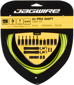 Jagwire Pro Shift Kit Road/Mountain SRAM/Shimano, Organic Green Organic Green EA Shift Cable and Housing Sets