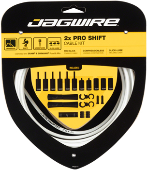 Jagwire Pro Shift Kit Road/Mountain SRAM/Shimano, White EA Shift Cable and Housing Sets