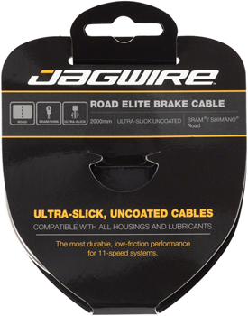 Jagwire Elite Ultra-Slick Brake Cable 1.5x2000mm Polished Slick Stainless SRAM/Shimano Road EA Brake Cables