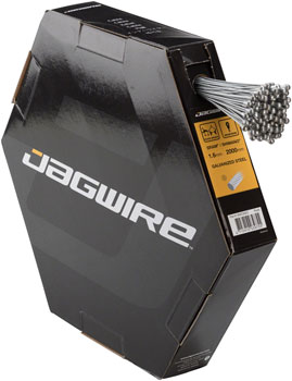 Jagwire Basics Brake Cable - 1.6x2000mm Galvanized SRAM/Shimano Road, Filebox of 100 EA Brake Cables