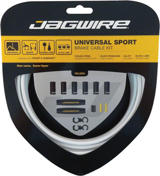 Jagwire Universal Sport Brake Cable Kit, White EA Brake Cable and Housing Sets