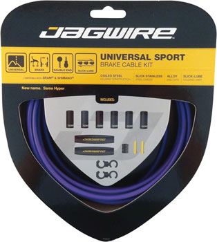 Jagwire Universal Sport Brake Cable Kit, Purple EA Brake Cable and Housing Sets