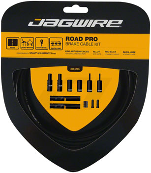 Jagwire Pro Brake Cable Kit Road SRAM/Shimano, Black EA Brake Cable and Housing Sets