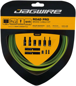 Jagwire Pro Brake Cable Kit Road SRAM/Shimano, Organic Green Organic Green EA Brake Cable and Housing Sets