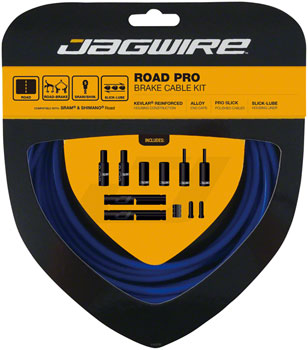Jagwire Pro Brake Cable Kit Road SRAM/Shimano, SID Blue SID Blue EA Brake Cable and Housing Sets