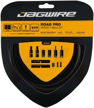 Jagwire Pro Brake Cable Kit Road SRAM/Shimano, Stealth Black Stealth Black EA Brake Cable and Housing Sets