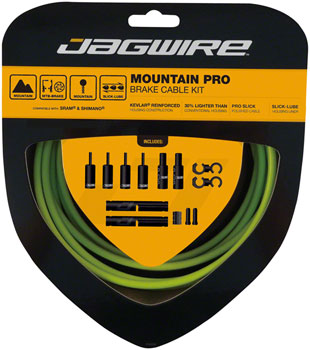 Jagwire Pro Brake Cable Kit Mountain SRAM/Shimano, Organic Green Organic Green EA Brake Cable and Housing Sets