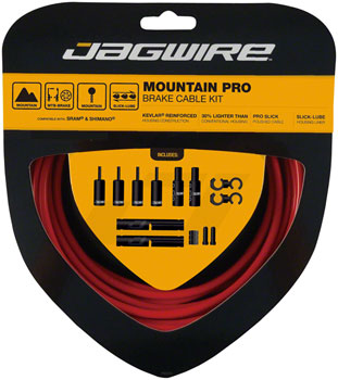 Jagwire Pro Brake Cable Kit Mountain SRAM/Shimano, Red EA Brake Cable and Housing Sets