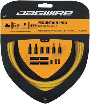 Jagwire Pro Brake Cable Kit Mountain SRAM/Shimano, Yellow EA Brake Cable and Housing Sets
