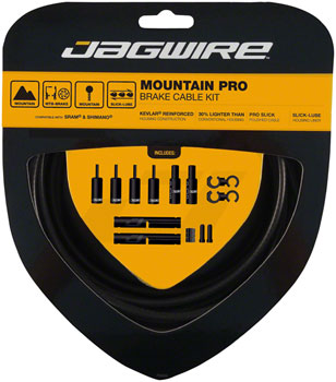 Jagwire Pro Brake Cable Kit Mountain SRAM/Shimano, Stealth Black Stealth Black EA Brake Cable and Housing Sets