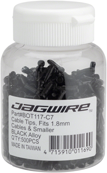 Jagwire 1.8mm Cable End Crimps Black Bottle/500 Black BOT Cable End Crimps