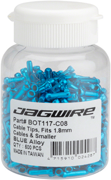 Jagwire 1.8mm Cable End Crimps Blue Bottle/500 Blue BOT Cable End Crimps