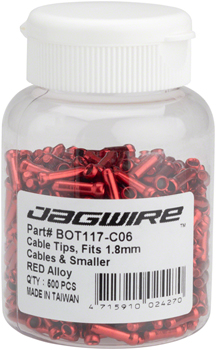 Jagwire 1.8mm Cable End Crimps Red Bottle/500 Red BOT Cable End Crimps