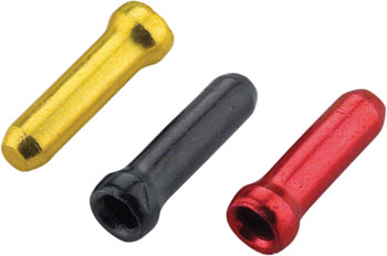 Jagwire Cable End Crimps - 1.8mm, Gold/Black/Red, Bag of 90 Black EA Cable End Crimps