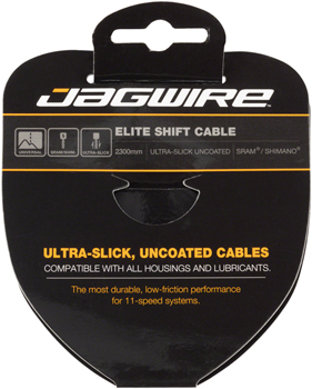 Jagwire Elite Ultra-Slick Shift Cable - 1.1 x 2300mm, Polished Stainless Steel, For SRAM/Shimano EA Shift Cables