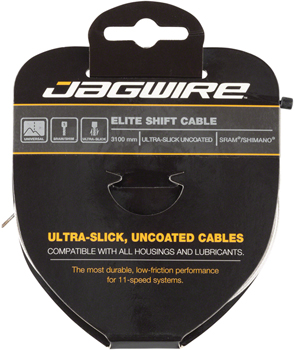 Jagwire Elite Ultra-Slick Shift Cable - 1.1 x 3100mm, Polished Stainless Steel, For SRAM/Shimano EA Shift Cables