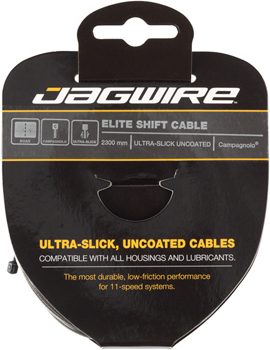 Jagwire Elite Ultra-Slick Shift Cable - 1.1 x 2300mm, Polished Stainless Steel, For Campagnolo EA Shift Cables