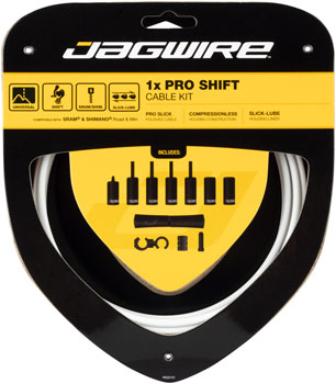 Jagwire 1x Pro Shift Kit Road/Mountain SRAM/Shimano, White EA Shift Cable and Housing Sets