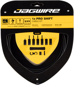 Jagwire 1x Pro Shift Kit Road/Mountain SRAM/Shimano, Stealth Black Stealth Black EA Shift Cable and Housing Sets