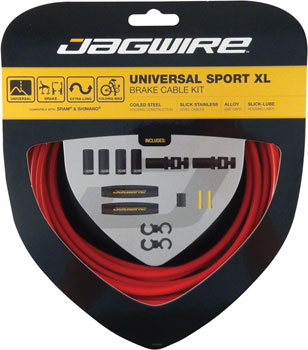 Jagwire Universal Sport Brake XL Kit, Red EA Brake Cable and Housing Sets