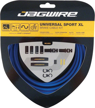 Jagwire Universal Sport Brake XL Kit, Blue EA Brake Cable and Housing Sets
