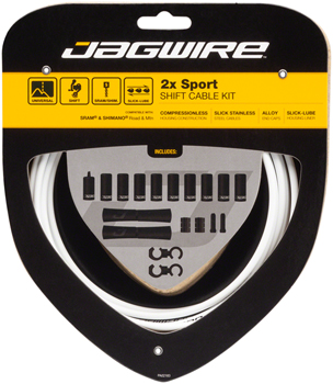Jagwire 2x Sport Shift Cable Kit SRAM/Shimano, White EA Shift Cable and Housing Sets