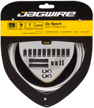 Jagwire 2x Sport Shift Cable Kit SRAM/Shimano, Sterling Silver Sterling Silver EA Shift Cable and Housing Sets