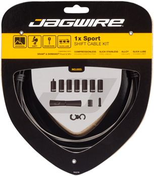 Jagwire 1x Sport Shift Cable Kit SRAM/Shimano, Black EA Shift Cable and Housing Sets