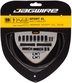 Jagwire Sport XL Shift Cable Kit SRAM/Shimano, Black EA Shift Cable and Housing Sets