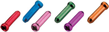 Jagwire 1.8mm Cable End Crimps Combo Bottle/500, Red, Blue, Pink, Purple, Orange, Green Red EA Cable End Crimps