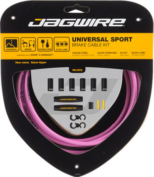 Jagwire Universal Sport Brake Cable Kit, Pink EA Brake Cable and Housing Sets