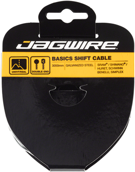 Jagwire Basics Shift Cable - 1.2 x 3050mm, Galvanized Steel, For Shimano/SRAM, Huret, Suntour X-Press EA Shift Cables