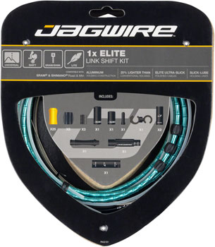 Jagwire 1x Elite Link Shift Cable Kit - SRAM/Shimano, Polished Ultra-Slick Cables, Ltd. Celeste EA Shift Cable and Housing Sets